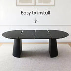 Ensemble table à manger extensible 47-83 pour 4 personnes, table noire et 4 chaises de salle à manger rembourrées en velours avec pieds en métal, style moderne - Panipeachy