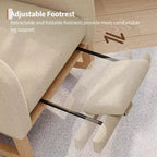 Fauteuil à bascule en polaire Teddy pour chambre d'enfant - Fauteuil à bascule moderne avec dossier haut et pieds en bois robustes, confortable pour le salon, la chambre à coucher ou la chambre d'enfant.