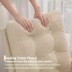 Fauteuil à bascule en polaire Teddy pour chambre d'enfant - Fauteuil à bascule moderne avec dossier haut et pieds en bois robustes, confortable pour le salon, la chambre à coucher ou la chambre d'enfant.