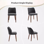 Lot de 2 chaises de salle à manger, chaises de cuisine modernes en lin avec pieds en métal, dossier ailé et coussins épais, pieds réglables pour salle à manger, chambre à coucher, salon