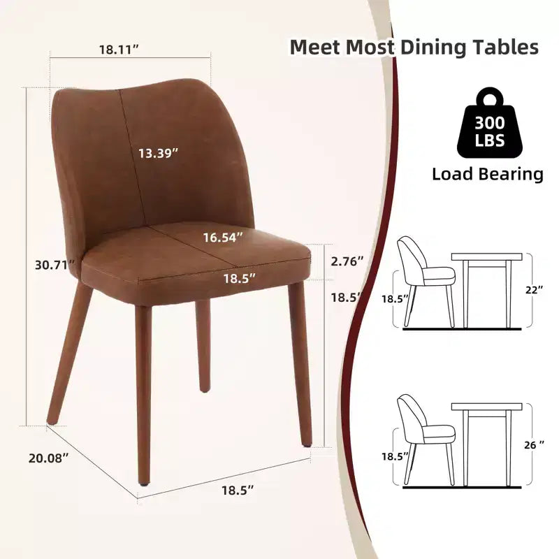 Lot de 2 chaises de salle à manger, chaises de cuisine modernes en lin avec pieds en métal, dossier ailé et coussins épais, pieds réglables pour salle à manger, chambre à coucher, salon