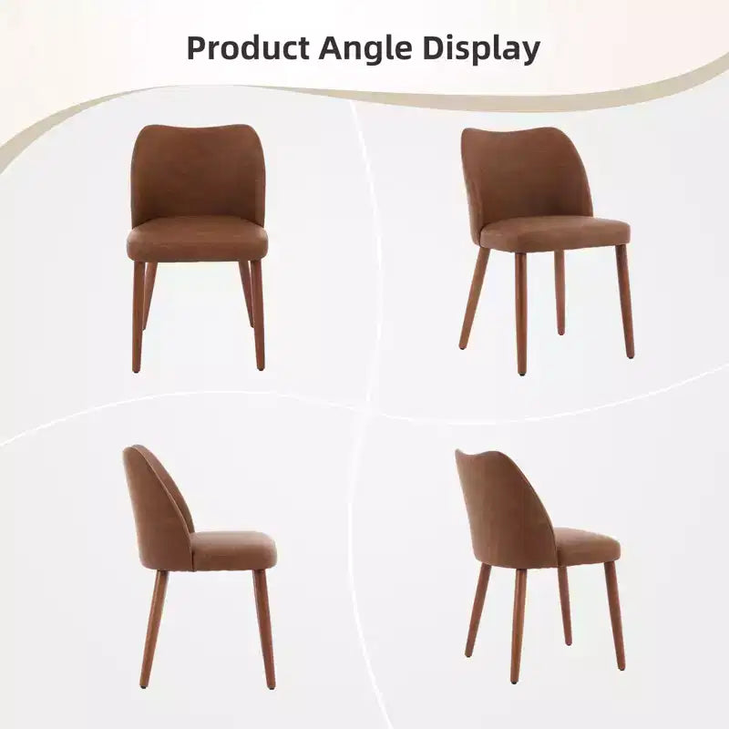 Lot de 2 chaises de salle à manger, chaises de cuisine modernes en lin avec pieds en métal, dossier ailé et coussins épais, pieds réglables pour salle à manger, chambre à coucher, salon