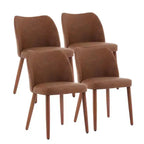 Lot de 2 chaises de salle à manger, chaises de cuisine modernes en lin avec pieds en métal, dossier ailé et coussins épais, pieds réglables pour salle à manger, chambre à coucher, salon