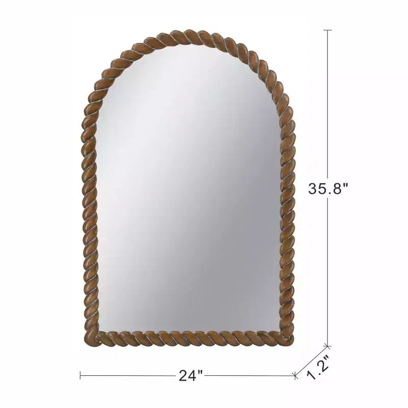 Miroir mural moderne en bois, Miroir de courtoisie marron pour salle de bain, Miroir décoratif pour salon, entrée ou chambre à coucher-Panipeachy