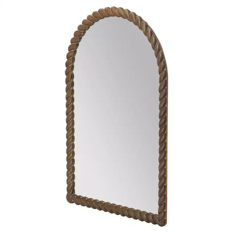 Miroir mural moderne en bois, Miroir de courtoisie marron pour salle de bain, Miroir décoratif pour salon, entrée ou chambre à coucher-Panipeachy
