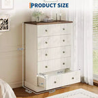 Commode haute à 5 tiroirs cannelés, commode verticale en bois avec poignées métalliques, armoire de rangement peu encombrante pour chambre à coucher, appartement, chambre d'amis.