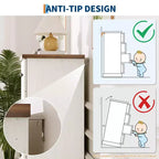 Commode haute à 5 tiroirs cannelés, commode verticale en bois avec poignées métalliques, armoire de rangement peu encombrante pour chambre à coucher, appartement, chambre d'amis.