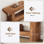 Console d'entrée, Table d'entrée de ferme à 2 niveaux, Table d'appoint longue derrière le canapé avec rangement ouvert pour entrée, salon, 63