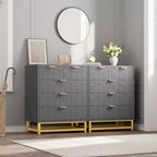 Commode de chambre à coucher, commode noire à 5 tiroirs avec pieds en métal, organiseur de rangement large et moderne pour salon, entrée