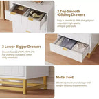 Commode de chambre à coucher, commode noire à 5 tiroirs avec pieds en métal, organiseur de rangement large et moderne pour salon, entrée
