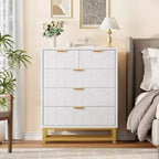 Commode de chambre à coucher, commode noire à 5 tiroirs avec pieds en métal, organiseur de rangement large et moderne pour salon, entrée