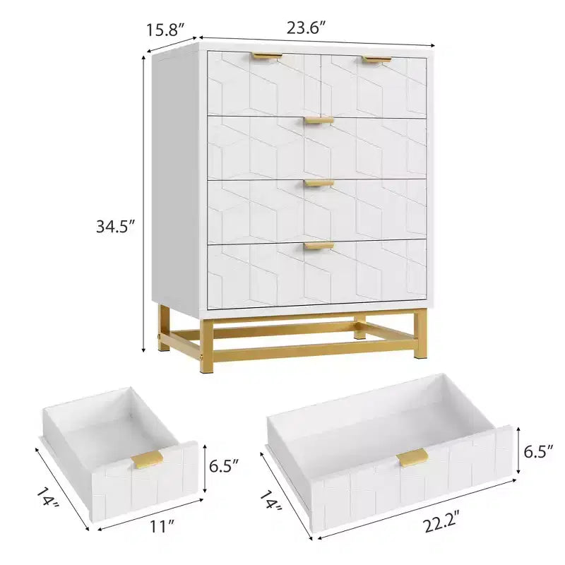 Commode de chambre à coucher, commode noire à 5 tiroirs avec pieds en métal, organiseur de rangement large et moderne pour salon, entrée