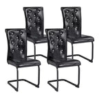 Lot de 2 chaises de salle à manger rétro en similicuir façon peau d'alligator avec pieds en métal noir