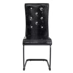 Lot de 2 chaises de salle à manger rétro en similicuir façon peau d'alligator avec pieds en métal noir