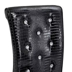 Lot de 2 chaises de salle à manger rétro en similicuir façon peau d'alligator avec pieds en métal noir