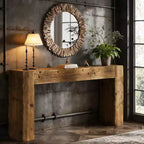 Console en bois massif, table d'entrée de style ferme pour canapé