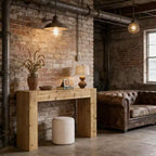 Console en bois massif, table d'entrée de style ferme pour canapé