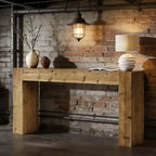 Console en bois massif, table d'entrée de style ferme pour canapé
