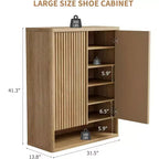 Meuble à chaussures en bois moderne avec tiroir et étagères réglables