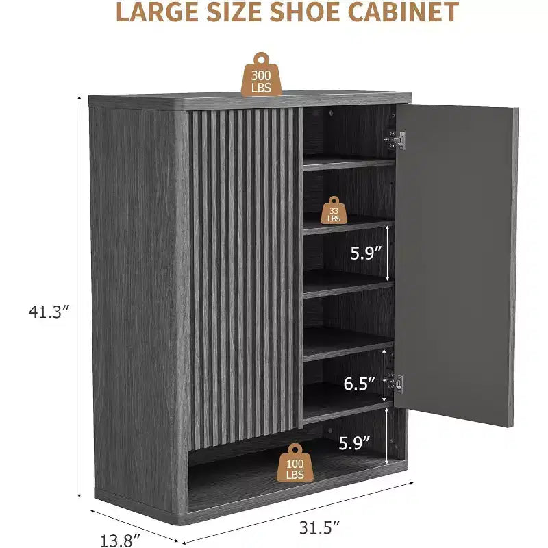 Meuble à chaussures en bois moderne avec tiroir et étagères réglables