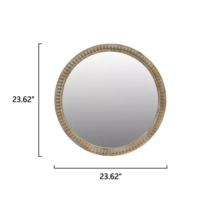 Miroir mural décoratif rond moderne avec cadre perlé, miroir de courtoisie pour salle de bain, miroir d'appoint pour salon ou entrée-Panipeachy
