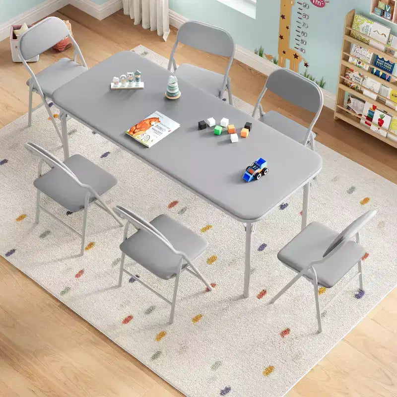 Table pliante rembourrée douce pour enfants, légère, pliable, sans assemblage, pour salle de jeux, salle à manger (table uniquement)