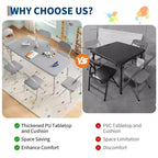 Table pliante rembourrée douce pour enfants, légère, pliable, sans assemblage, pour salle de jeux, salle à manger (table uniquement)
