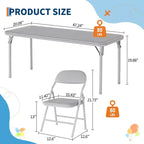 Table pliante rembourrée douce pour enfants, légère, pliable, sans assemblage, pour salle de jeux, salle à manger (table uniquement)