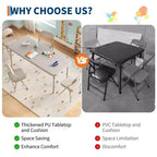 Table pliante rembourrée douce pour enfants, légère, pliable, sans assemblage, pour salle de jeux, salle à manger (table uniquement)
