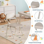 Table pliante rembourrée douce pour enfants, légère, pliable, sans assemblage, pour salle de jeux, salle à manger (table uniquement)