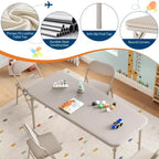 Table pliante rembourrée douce pour enfants, légère, pliable, sans assemblage, pour salle de jeux, salle à manger (table uniquement)