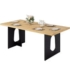 Table de salle à manger moderne 71" pour 6 à 10 personnes, rectangulaire pour les réunions de famille avec un piétement solide