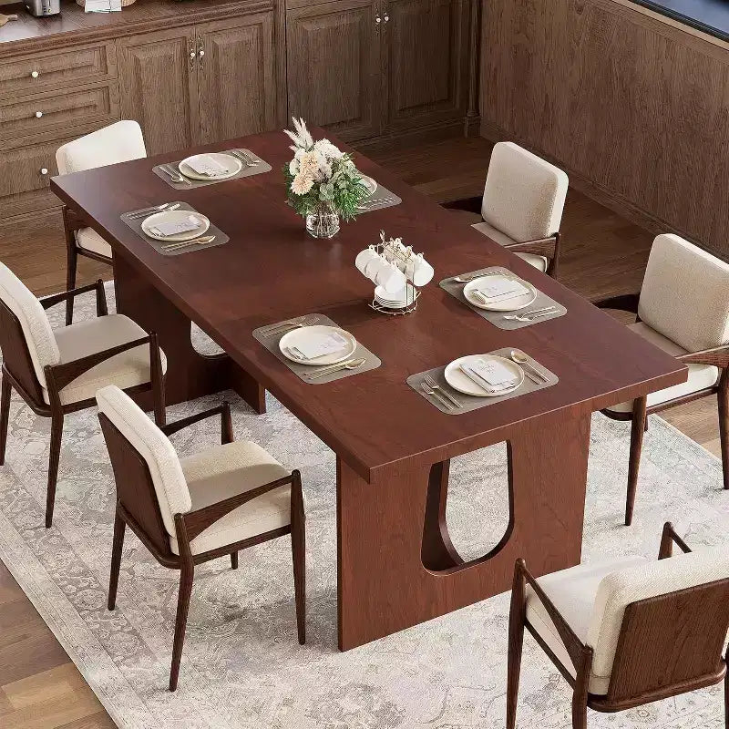 Table de salle à manger moderne 71" pour 6 à 10 personnes, rectangulaire pour les réunions de famille avec un piétement solide