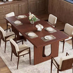Table de salle à manger moderne 71" pour 6 à 10 personnes, rectangulaire pour les réunions de famille avec un piétement solide