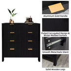 Commode de Chambre, Commode de Ferme en Bois Massif à 4 Tiroirs, Meuble de Rangement Vintage avec Pieds Effilés