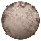 33 Table Basse Ronde Vintage avec Base Croisée, Table d'Appoint Finition Rouille Vieillie pour Petits Salons ou Appartements-Panipeachy