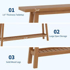 Table d'entrée en bois de 71 po avec rangement, table console étroite de style rustique à 2 niveaux, pour salon, couloir, entrée, derrière le canapé, assemblage facile