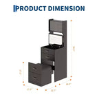 Coiffeuse 3 en 1 avec miroir rabattable et lumières, ensemble de coiffeuse compact avec tabouret de rangement caché, petite coiffeuse pour chambre à coucher, noir