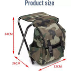 Chaise sac à dos pliable portable pour l'alpinisme et la pêche, tabouret en tissu Oxford charge max 100 kg pour le camping, la randonnée et les voyages