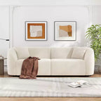 87-Inch Curved Contemporary Sofa in Off-White, Plush Seating, for Stylish Living Spaces