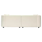 Canapé contemporain courbé de 87 pouces en blanc cassé, assise moelleuse, pour intérieurs élégants