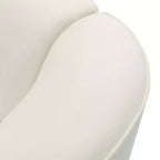 Canapé contemporain courbé de 87 pouces en blanc cassé, assise moelleuse, pour intérieurs élégants