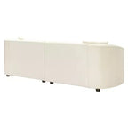 Canapé contemporain courbé de 87 pouces en blanc cassé, assise moelleuse, pour intérieurs élégants