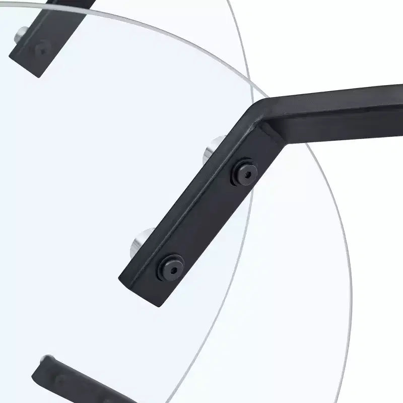 Table basse rétro minimaliste à cadre métallique avec double plateau en verre trempé, dimensions 80 x 80 x 45 cm