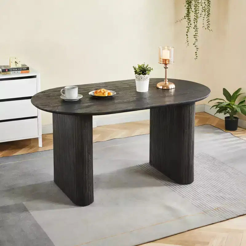 Table à manger extensible avec plateau en MDF et pieds en métal, pour salle à manger, bureau ou table basse