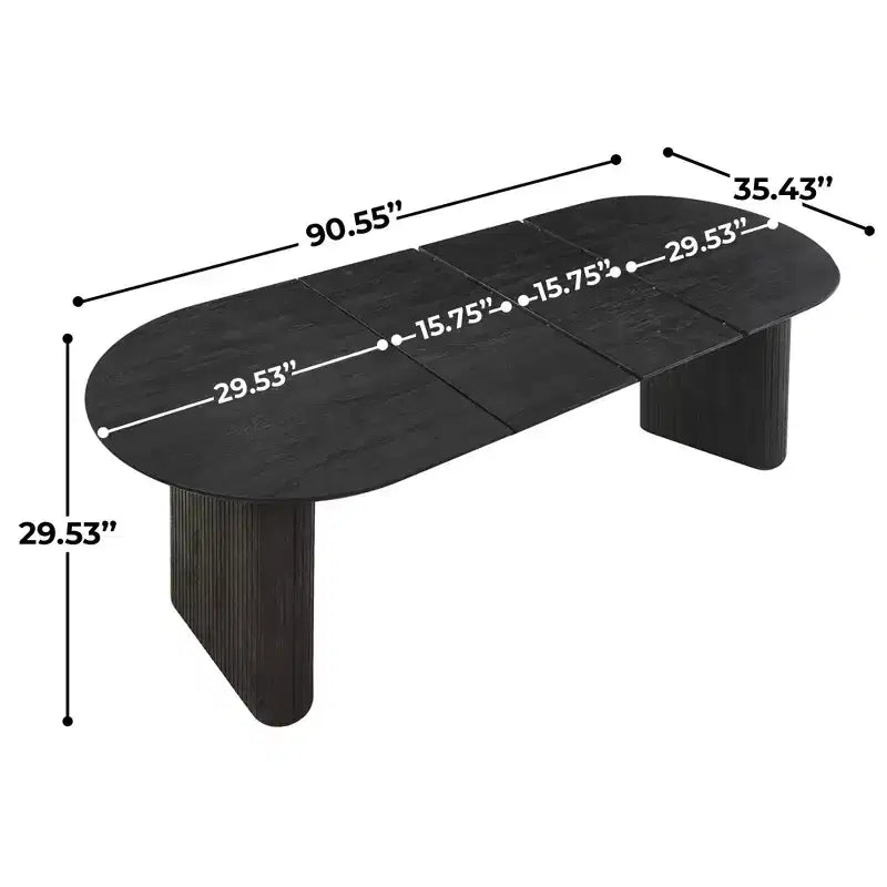 Table à manger extensible avec plateau en MDF et pieds en métal, pour salle à manger, bureau ou table basse