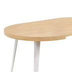 Table de salle à manger extensible avec pieds en métal et plateau en MDF, 100/140/180x100x75cm, finition chêne, pour usages multiples