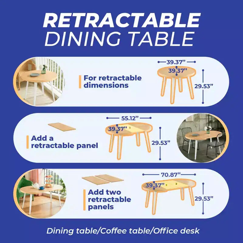 Table de salle à manger extensible avec pieds en métal et plateau en MDF, 100/140/180x100x75cm, finition chêne, pour usages multiples
