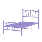 Cadre de lit plateforme en métal chic en forme de cœur - Plateforme robuste avec support à lattes, rangement sous le lit, pas besoin de sommier tapissier - Taille double, blanc
