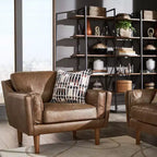 Fauteuil d'appoint en cuir Manchester Oxford - Tan - iNSPIRE Q